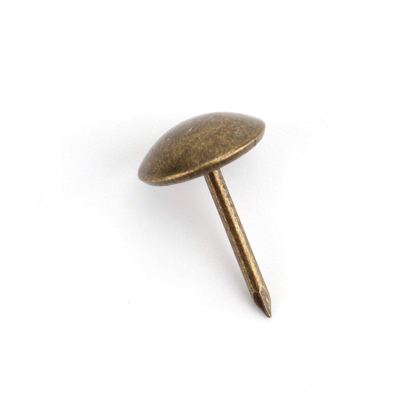 Kingrol 500 Count Upholstery Nails Pins, 7/16"/11mm Antique Brass Finish Furniture Tacks Upholstery Tacks - Image 3